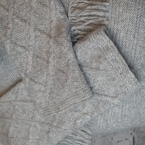 SONOMA GRAY FRINGE LONG SLEEVE MOCK TURTLE NECK SWEATER - Picture 9 of 12